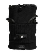 Dolce & Gabbana Black Tricot Wool Blend Duffel Backpack Travel Borse Bag