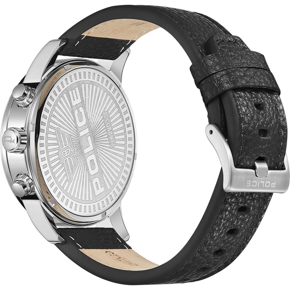 Police Black Leather Bracelet Watch - Image 2
