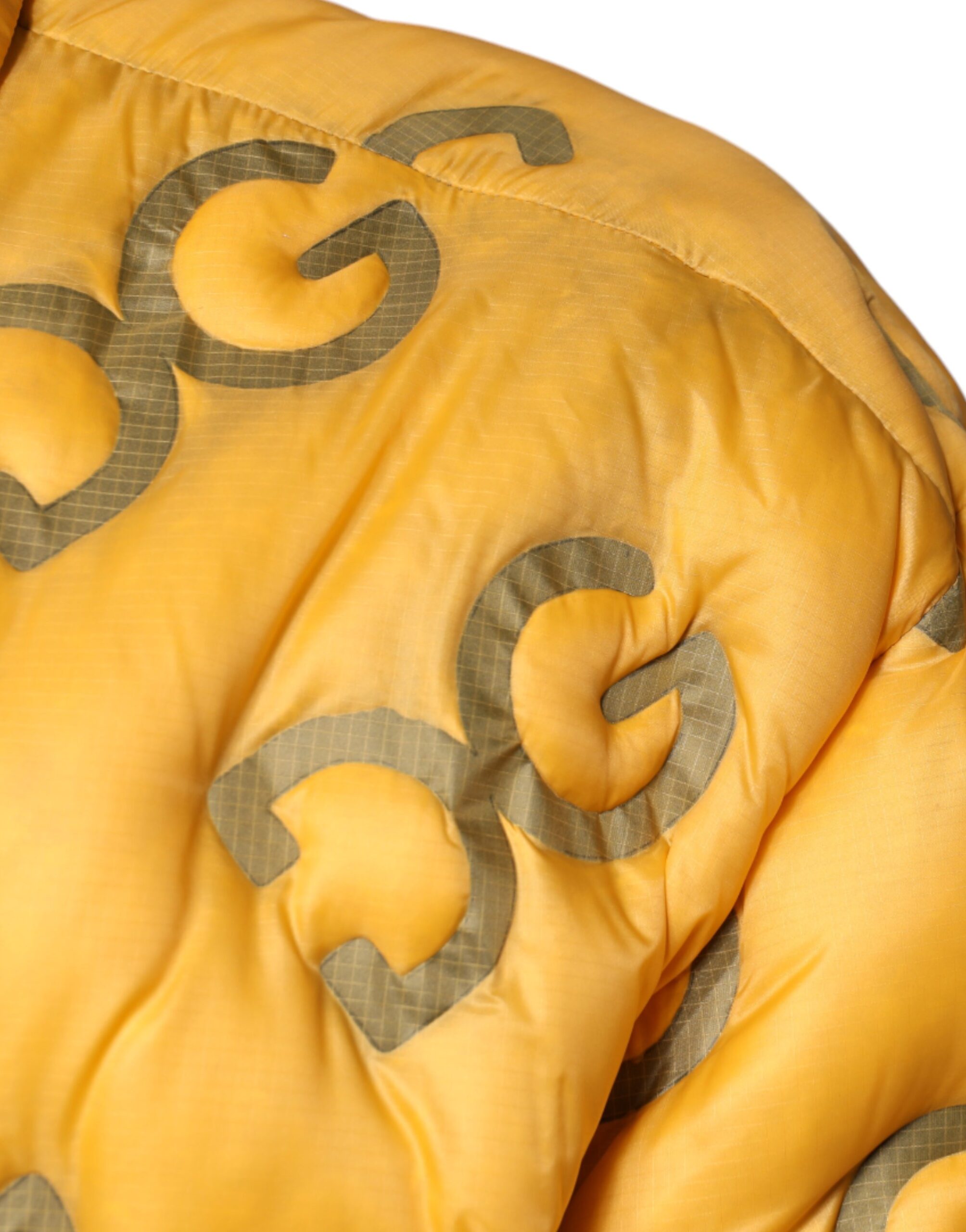 Dolce & Gabbana Yellow Logo Padded Buttoned Blouson Jacket - Image 6