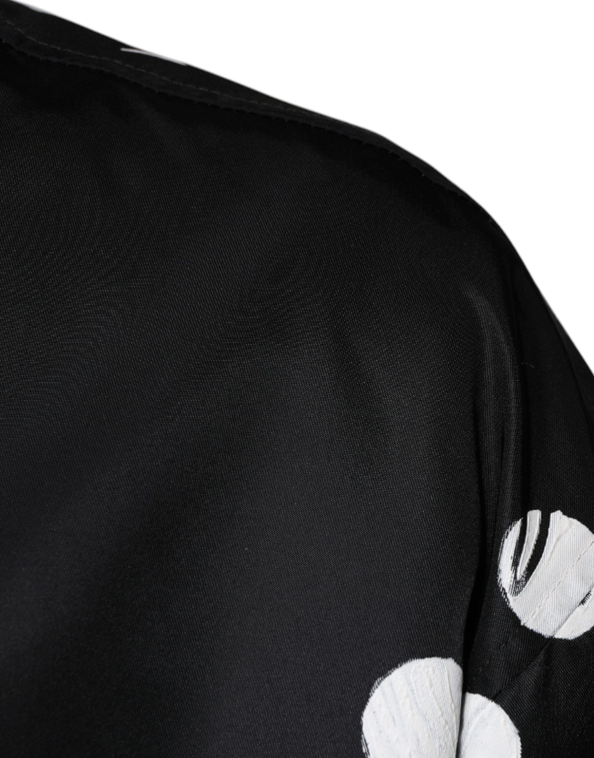 Dolce & Gabbana Black Polka Dot Stripe Nylon Bomber Jacket - Image 6