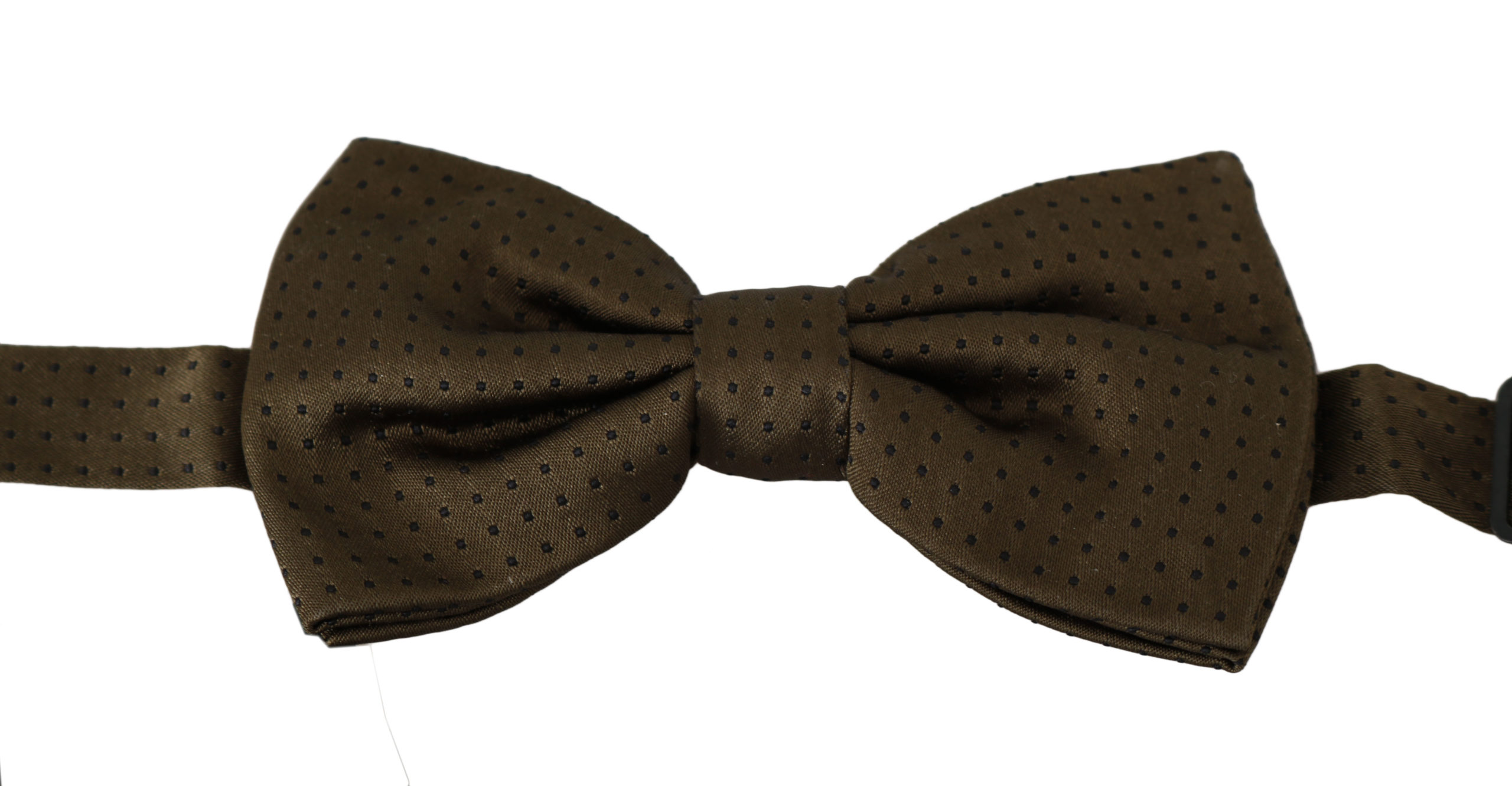 Dolce & Gabbana Brown Polka Dots Silk Adjustable Neck Papillon Men Bow Tie - Image 2