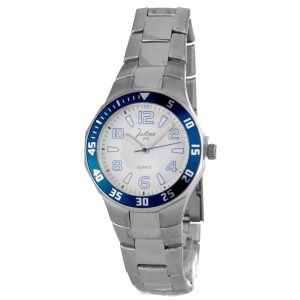 JUSTINA Silver Stainless Steel Dress Watch