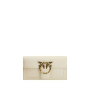 PINKO White Calf Leather Bos Taurus Wallet