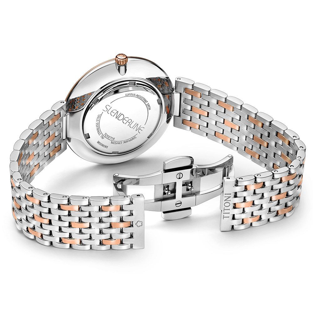 TITONI Gray Stainless Steel Dress Watch - Image 2