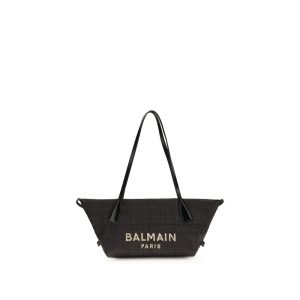 Balmain Black Raffia Shoulder Bag
