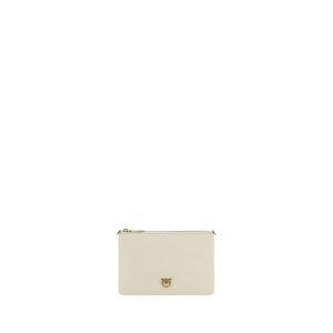 PINKO Beige Calf Leather Bos Taurus Shoulder Bag