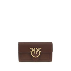 PINKO Brown Calf Leather Bos Taurus Wallet