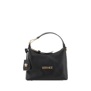 Versace Black Calf Leather Bos Taurus Handbag