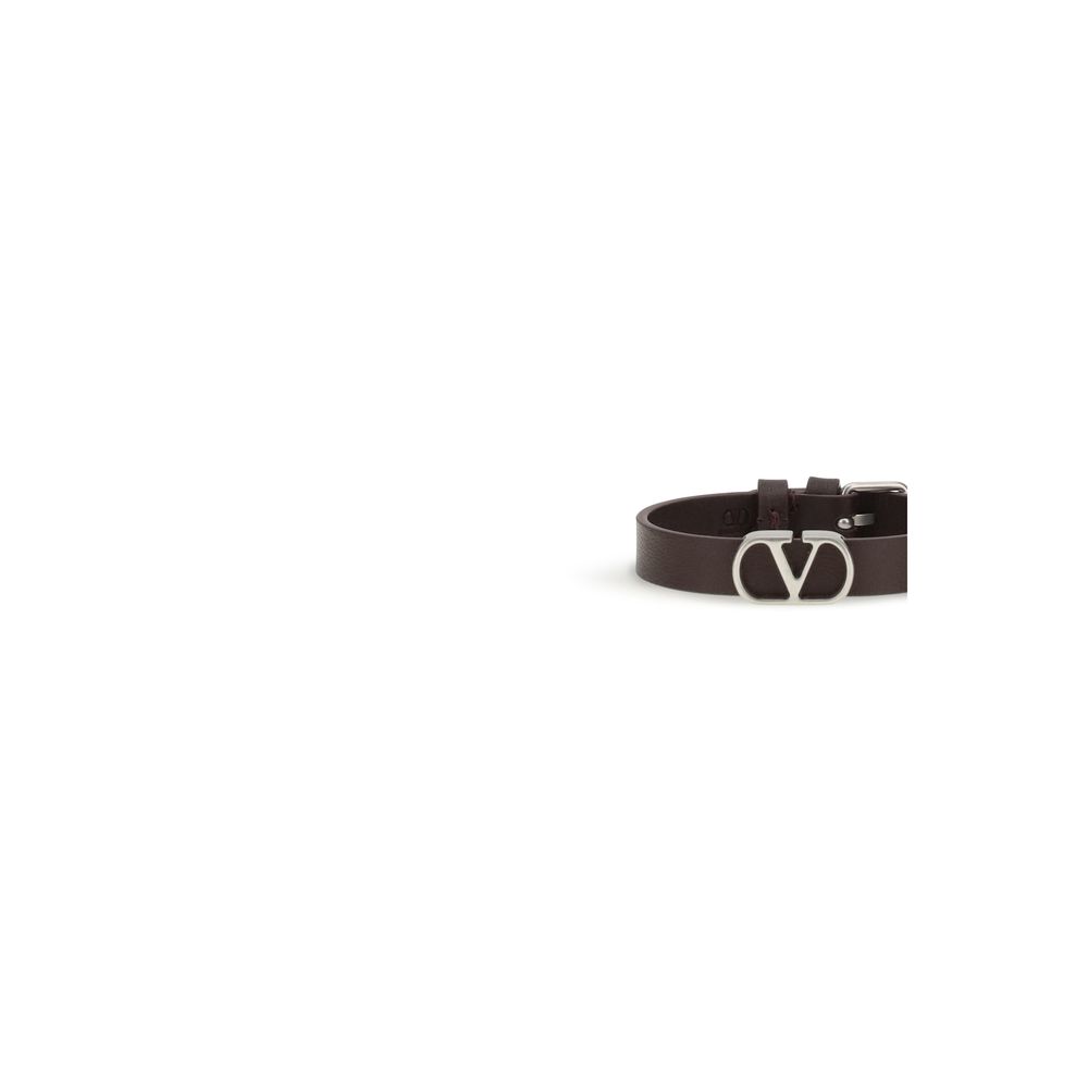 Valentino Garavani Purple Calf Leather Bos Taurus Bracelet - Image 3