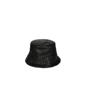 Bottega Veneta Black Lamb Leather Bucket Hat