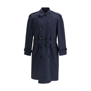 Burberry Blue Polyester Trench Coat