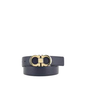 Ferragamo Blue Calf Leather Bos Taurus Belt