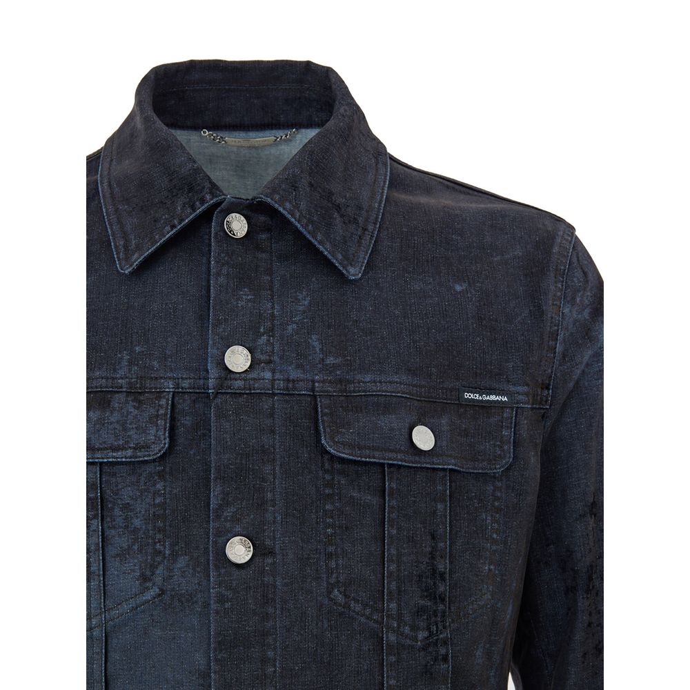 Dolce & Gabbana Gray Cotton Denim Jacket - Image 3