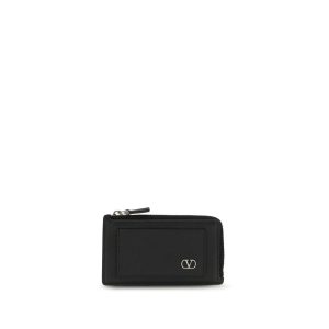 Valentino Garavani Black Calf Leather Bos Taurus Wallet