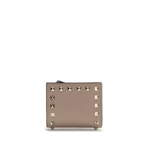 Valentino Garavani Gray Calf Leather Bos Taurus Wallet