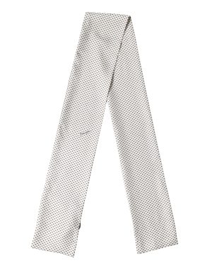Dolce & Gabbana White Brown Polka Dot Silk Bandeau Neck Wrap 151cm x 13cm  Scarf