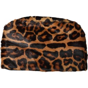 Dolce & Gabbana Brown Leopard Fur Women Bucket Capello Hat