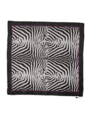 Dolce & Gabbana White Black Zebra Pattern Shawl 255cm x 132cm Men Scarf