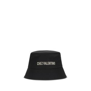 Valentino Garavani Black Cotton Bucket Hat