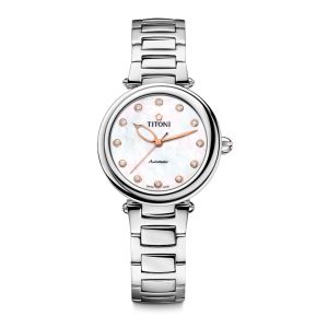 TITONI Gray Stainless Steel Dress Watch