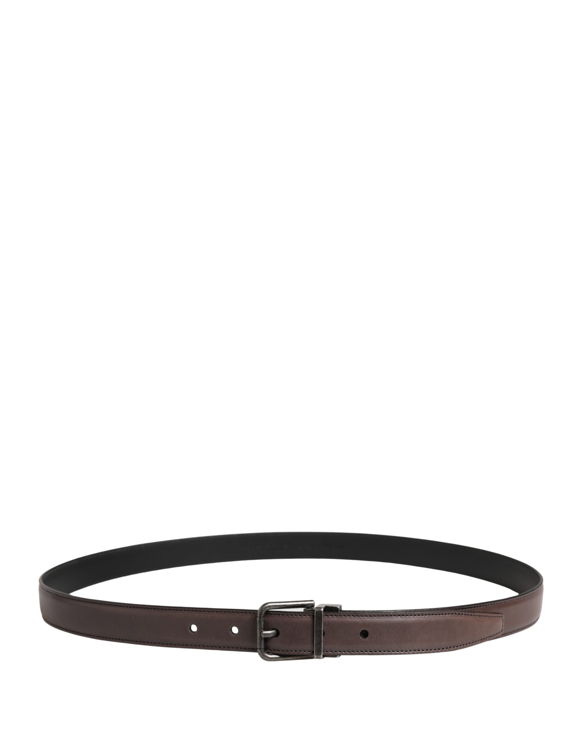 Dolce & Gabbana Men Brown Classic Leather Metal Buckle Belt - Image 3