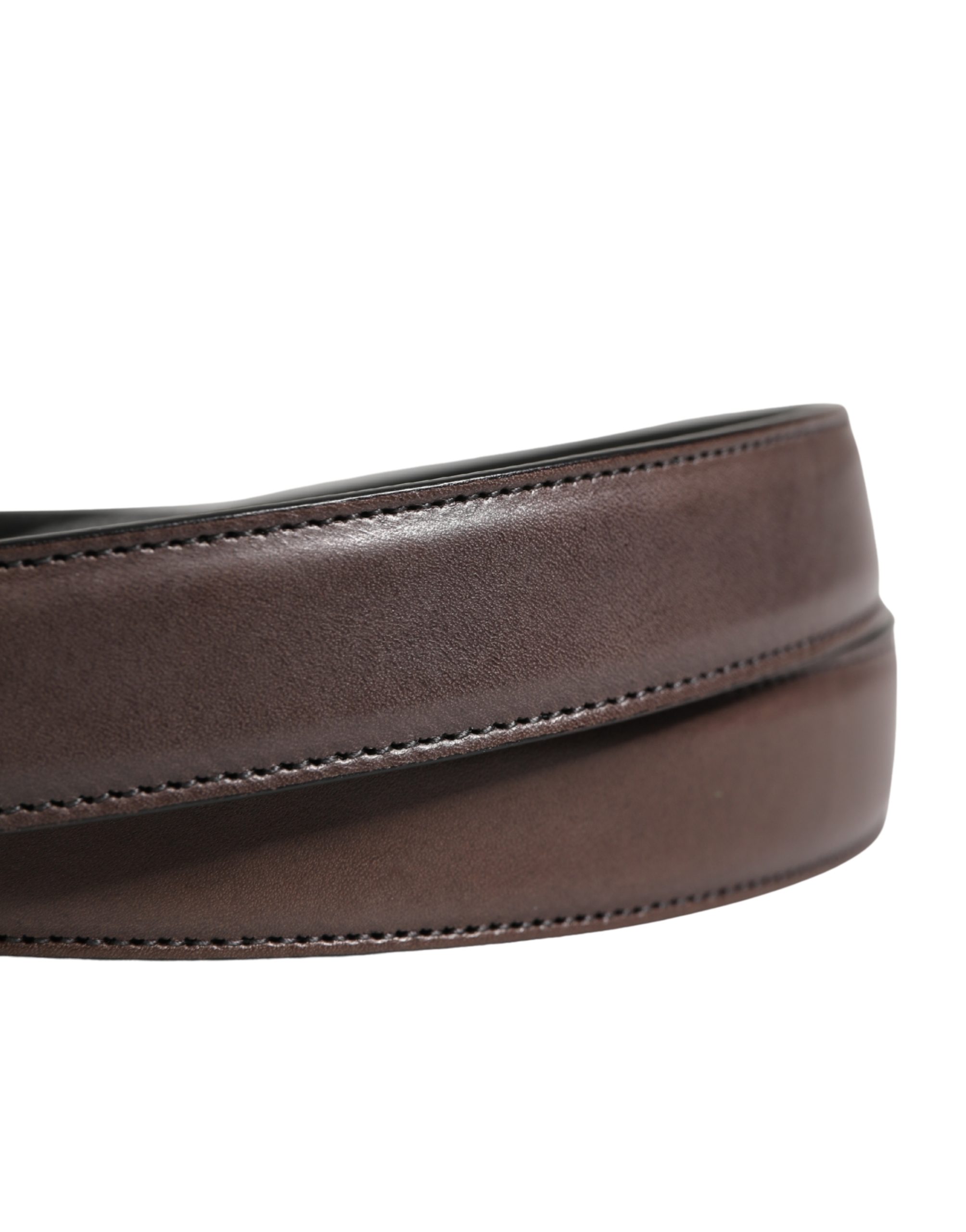 Dolce & Gabbana Men Brown Classic Leather Metal Buckle Belt - Image 5