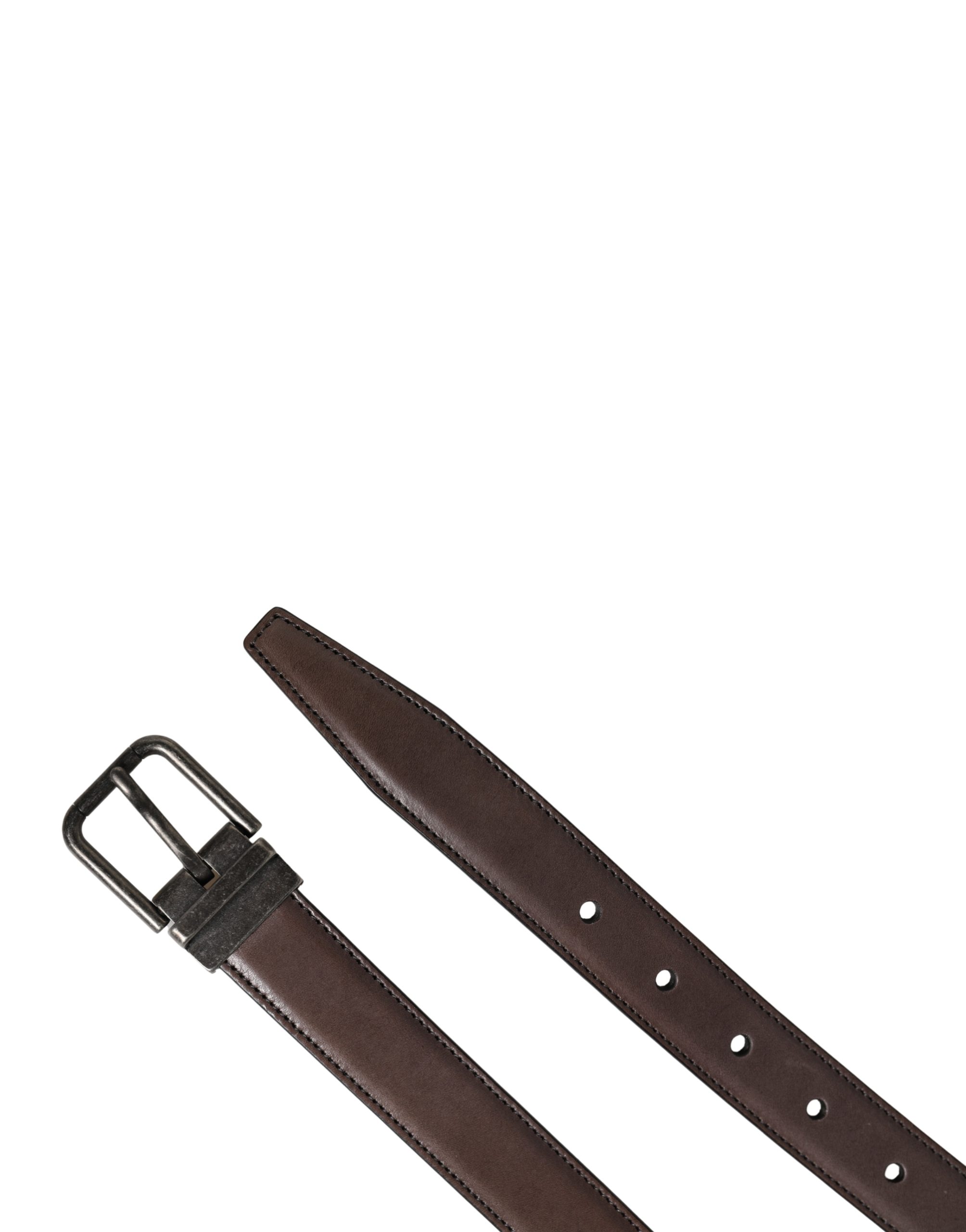 Dolce & Gabbana Men Brown Classic Leather Metal Buckle Belt - Image 7
