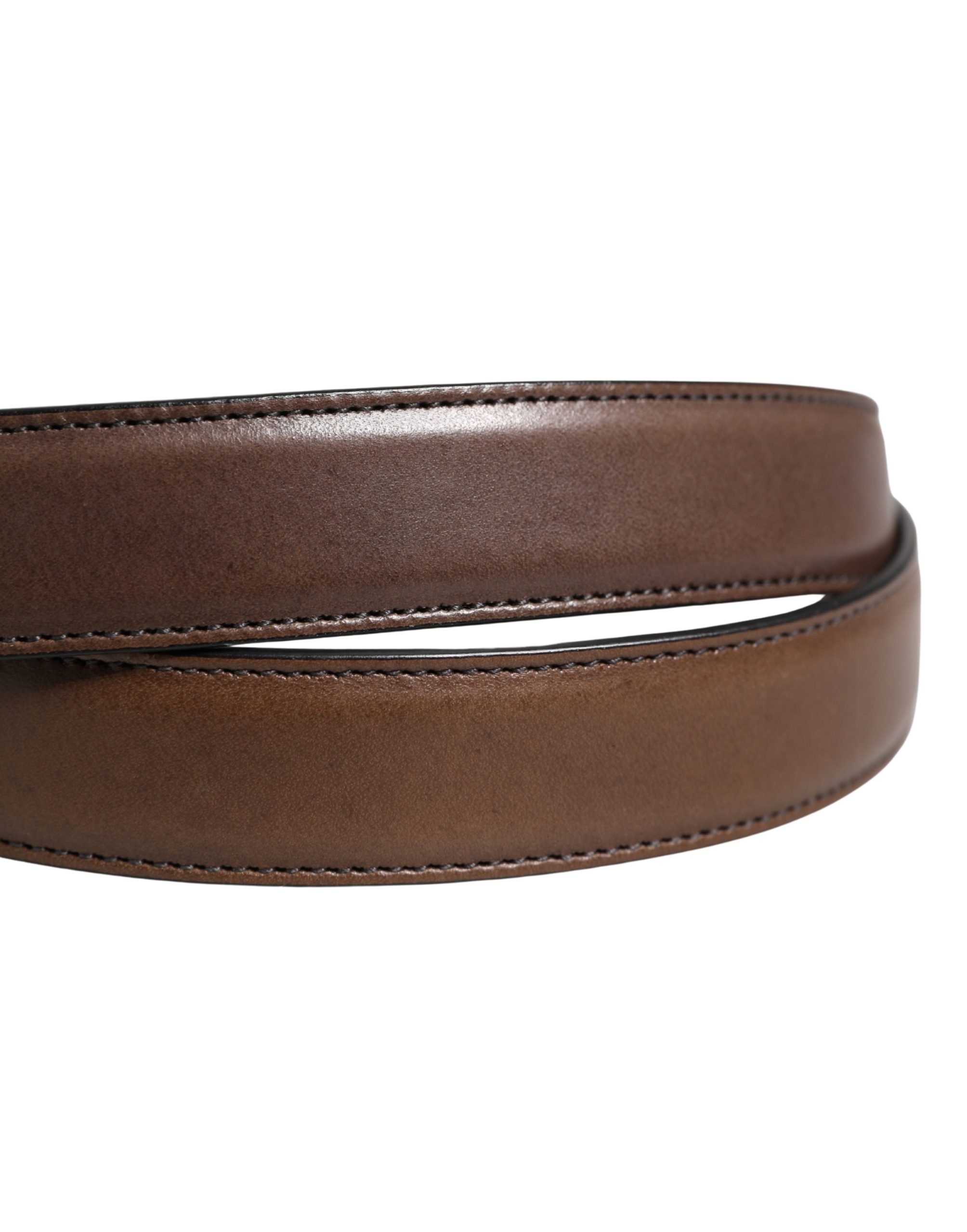 Dolce & Gabbana Men Brown Classic Leather Metal Buckle Belt - Image 4