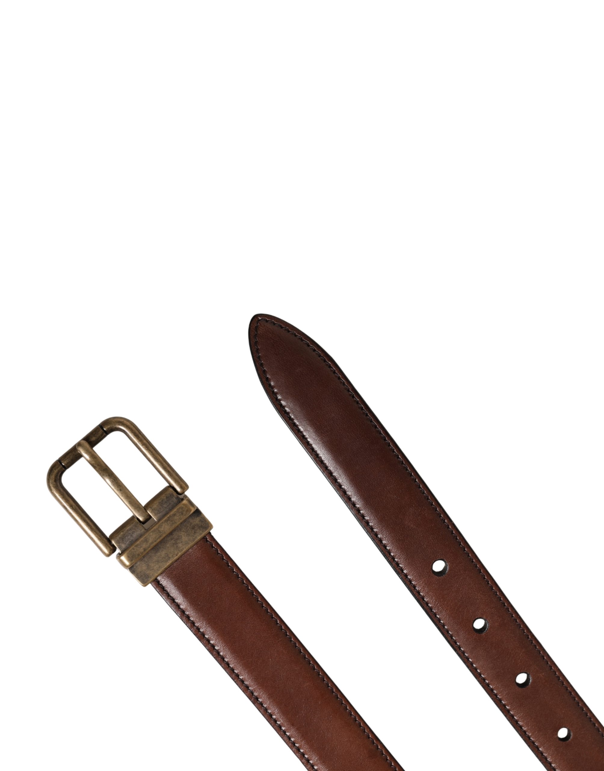 Dolce & Gabbana Men Brown Classic Leather Metal Buckle Belt - Image 7