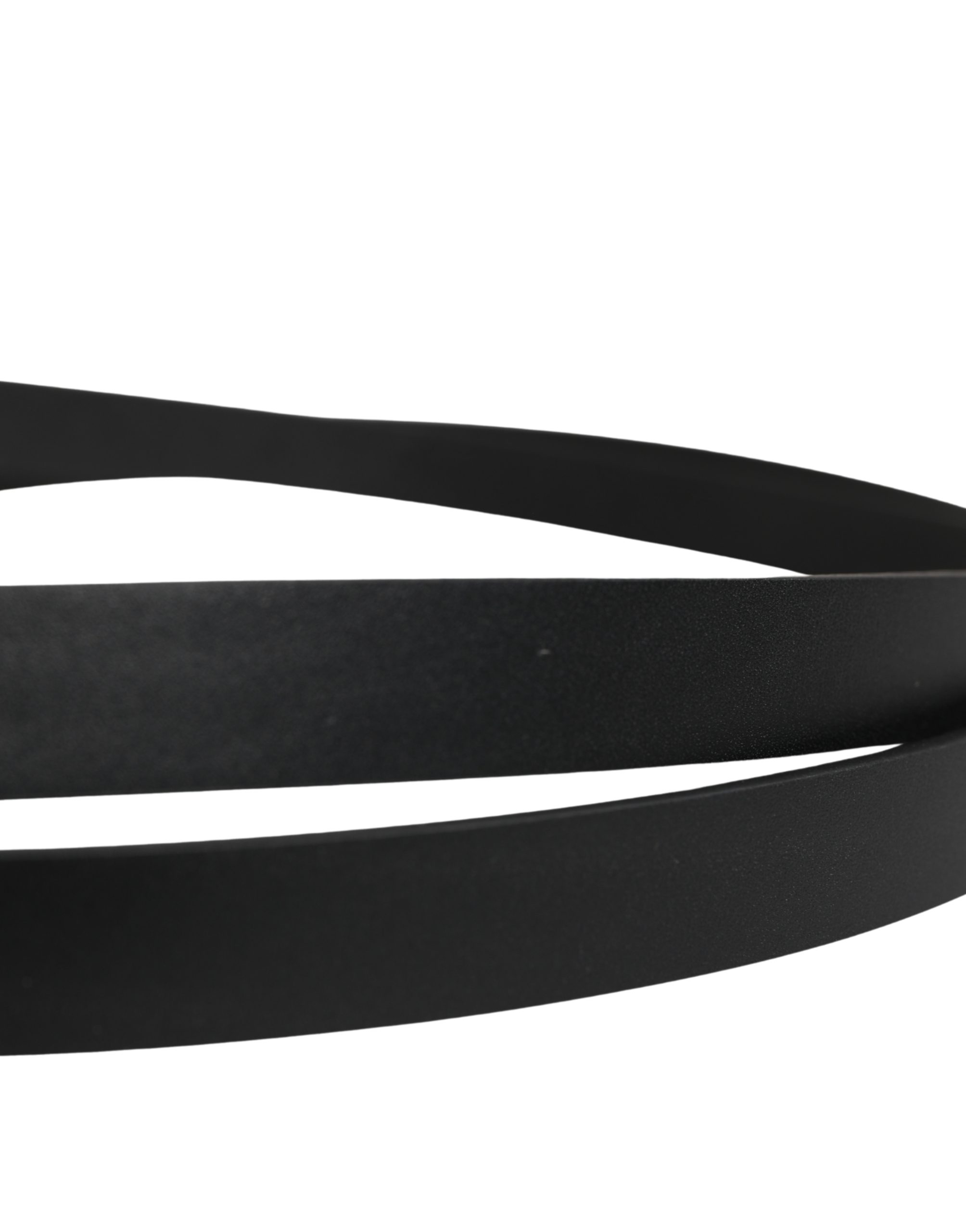Dolce & Gabbana Men Black Leather Classic Metal Buckle Belt - Image 5