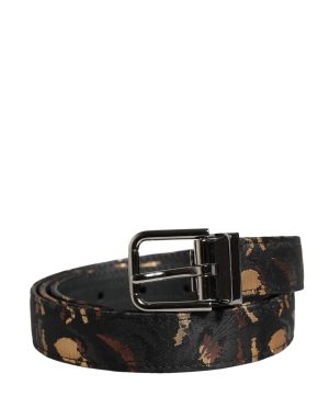 Dolce & Gabbana Multicolor Jacquard Silver Metal Buckle Belt