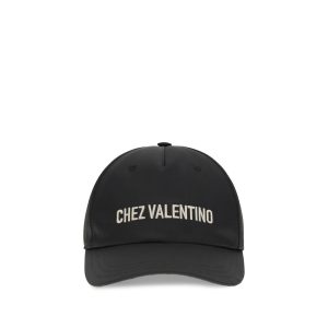 Valentino Garavani Black Cotton Cap (Baseball Hat)