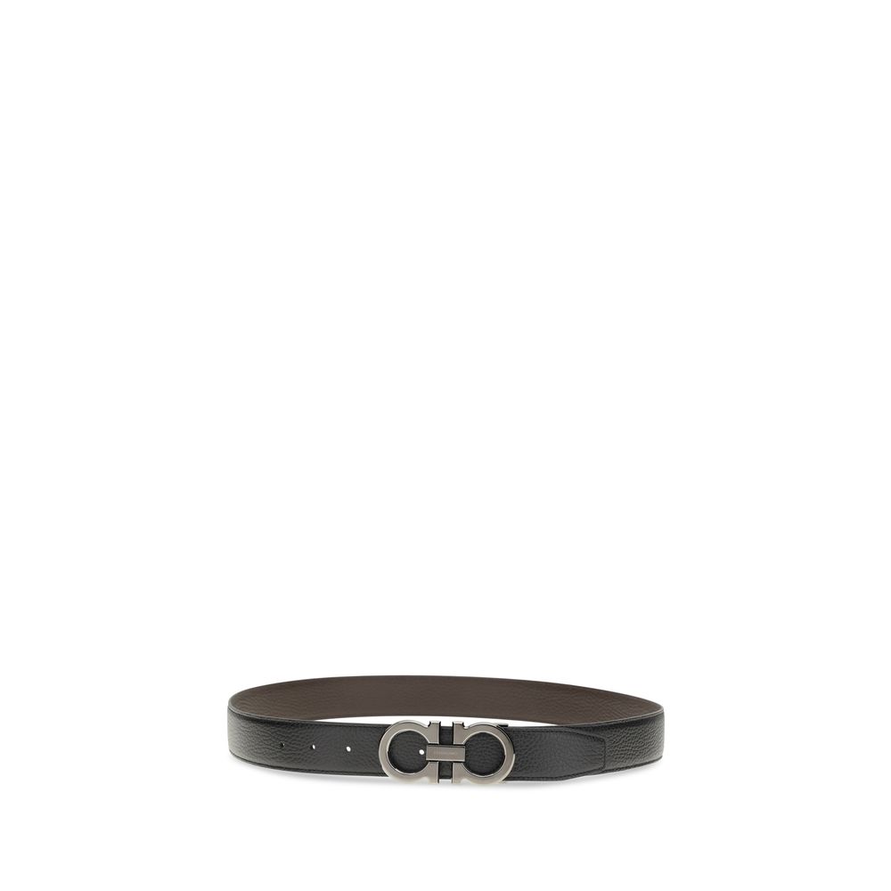Ferragamo Black Calf Leather Bos Taurus Regular Belt - Image 2