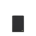 Ferragamo Black Calf Leather Bos Taurus Wallet