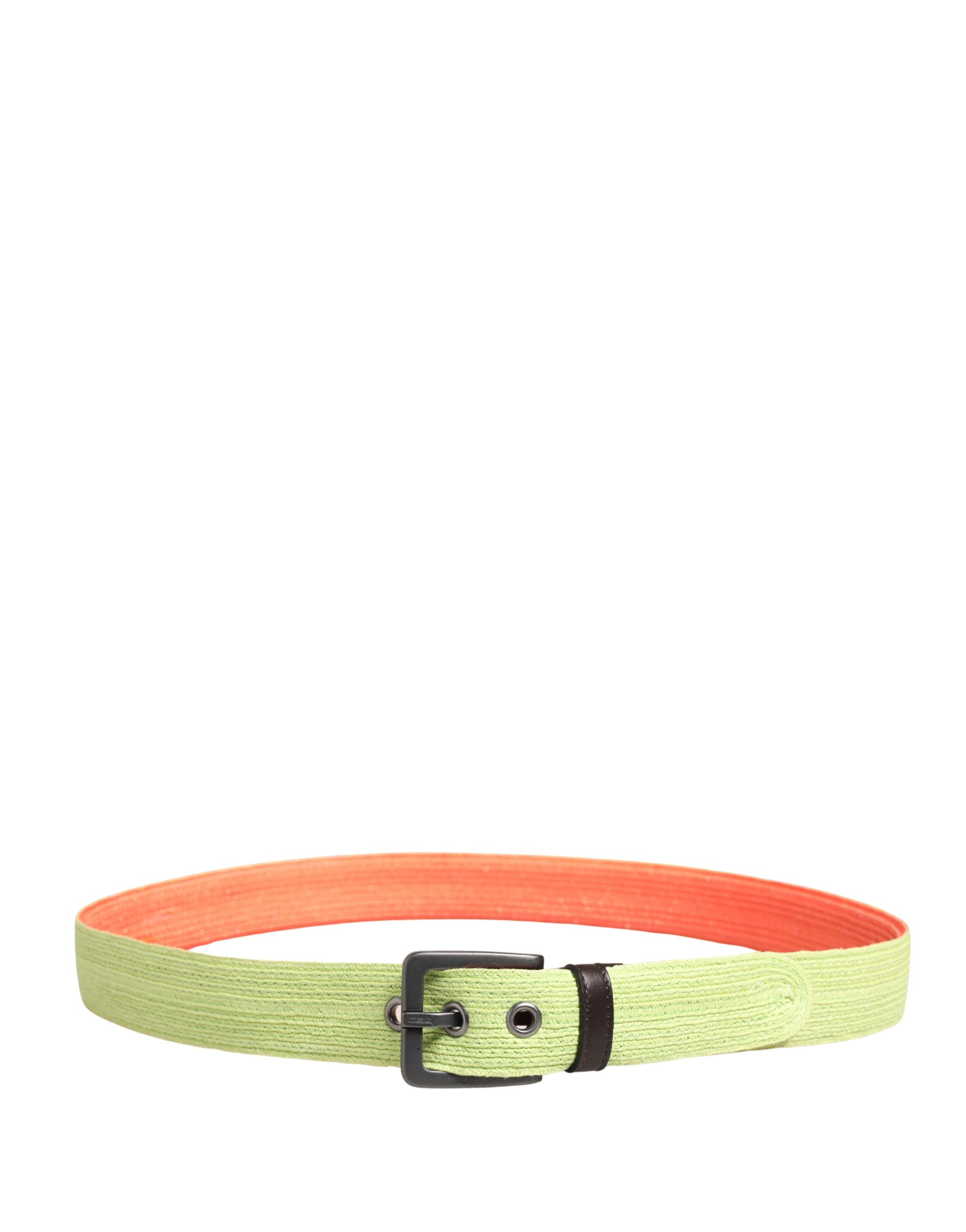Malo Green Orange Braided Metal Buckle Waist Cintura Belt - Image 3