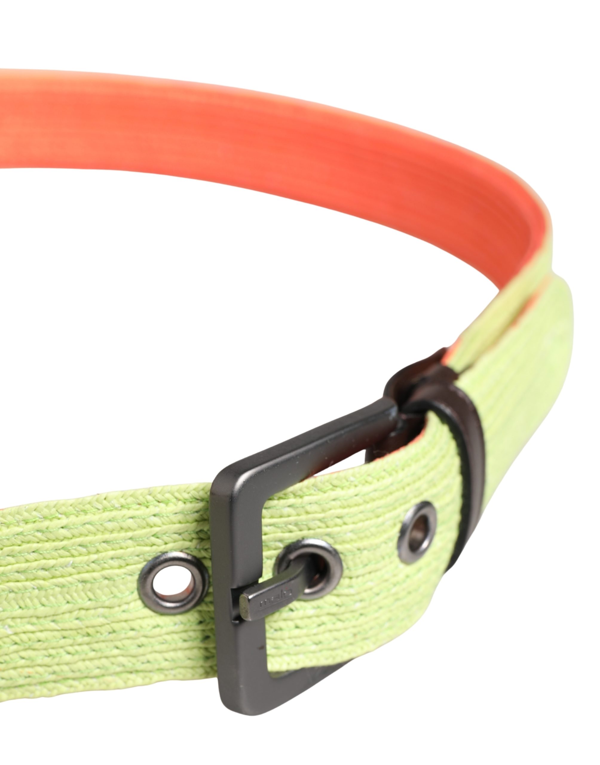Malo Green Orange Braided Metal Buckle Waist Cintura Belt - Image 4