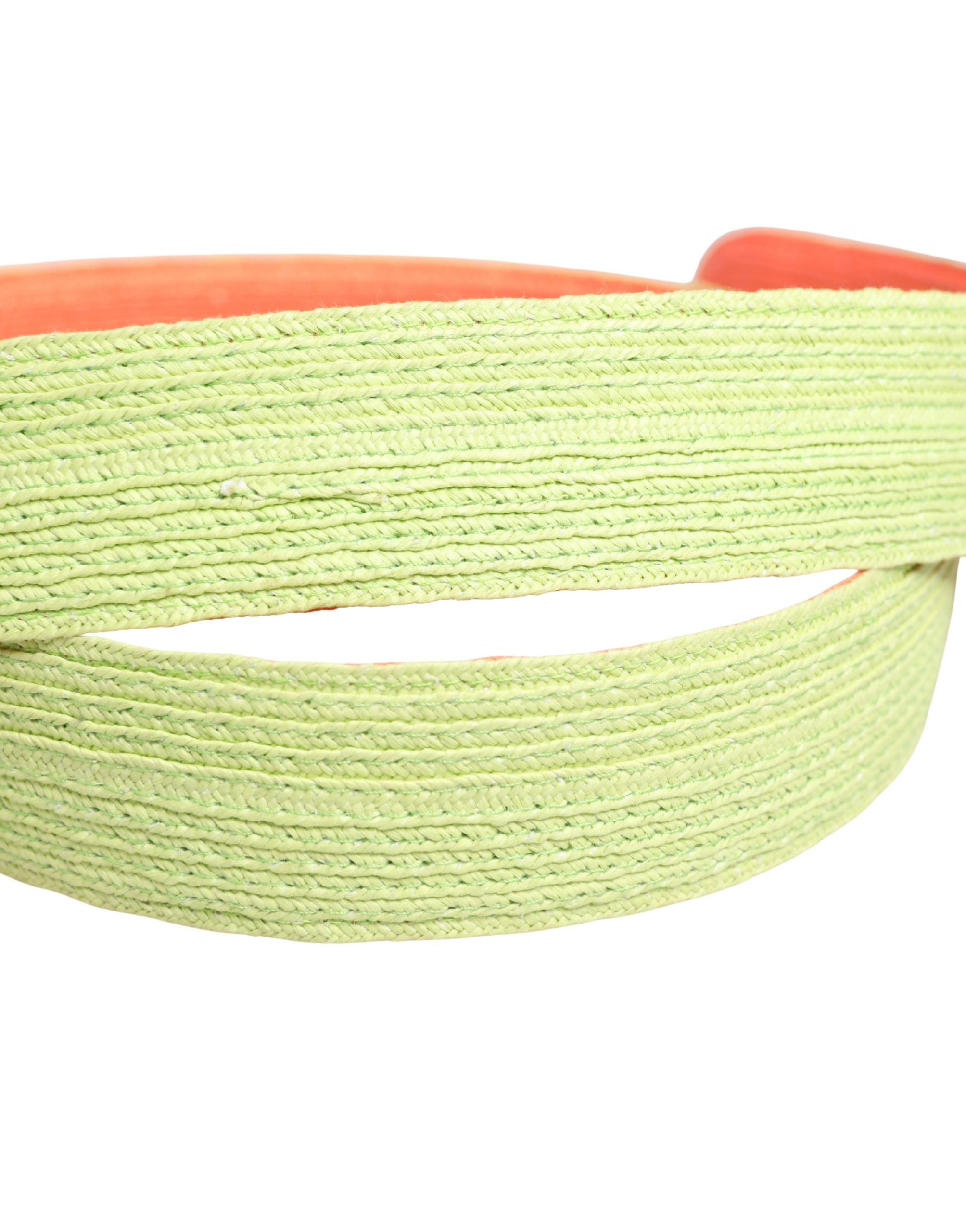 Malo Green Orange Braided Metal Buckle Waist Cintura Belt - Image 5