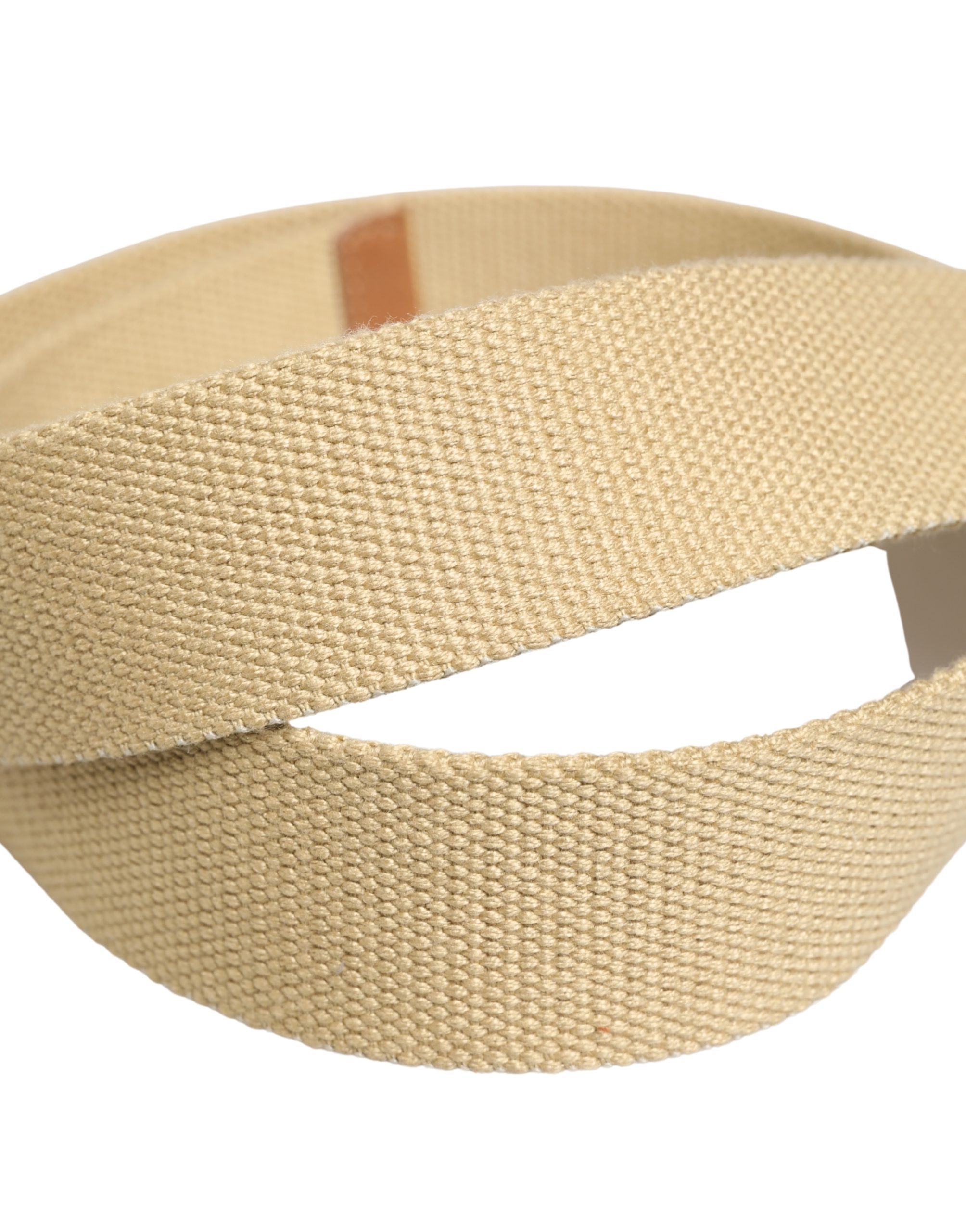 GF Ferre Men Beige Canvas Silver Metal Buckle Cintura Belt - Image 5