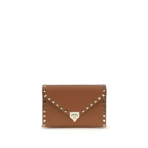 Valentino Garavani Brown Calf Leather Bos Taurus Wallet