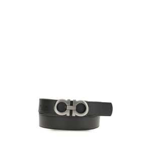 Ferragamo Black Leather Regular Belt