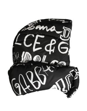 Dolce & Gabbana Black Logo Print Whole Head Wrap Capello Hat