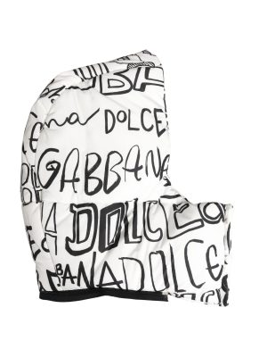 Dolce & Gabbana White Logo Print Whole Head Wrap Capello Hat