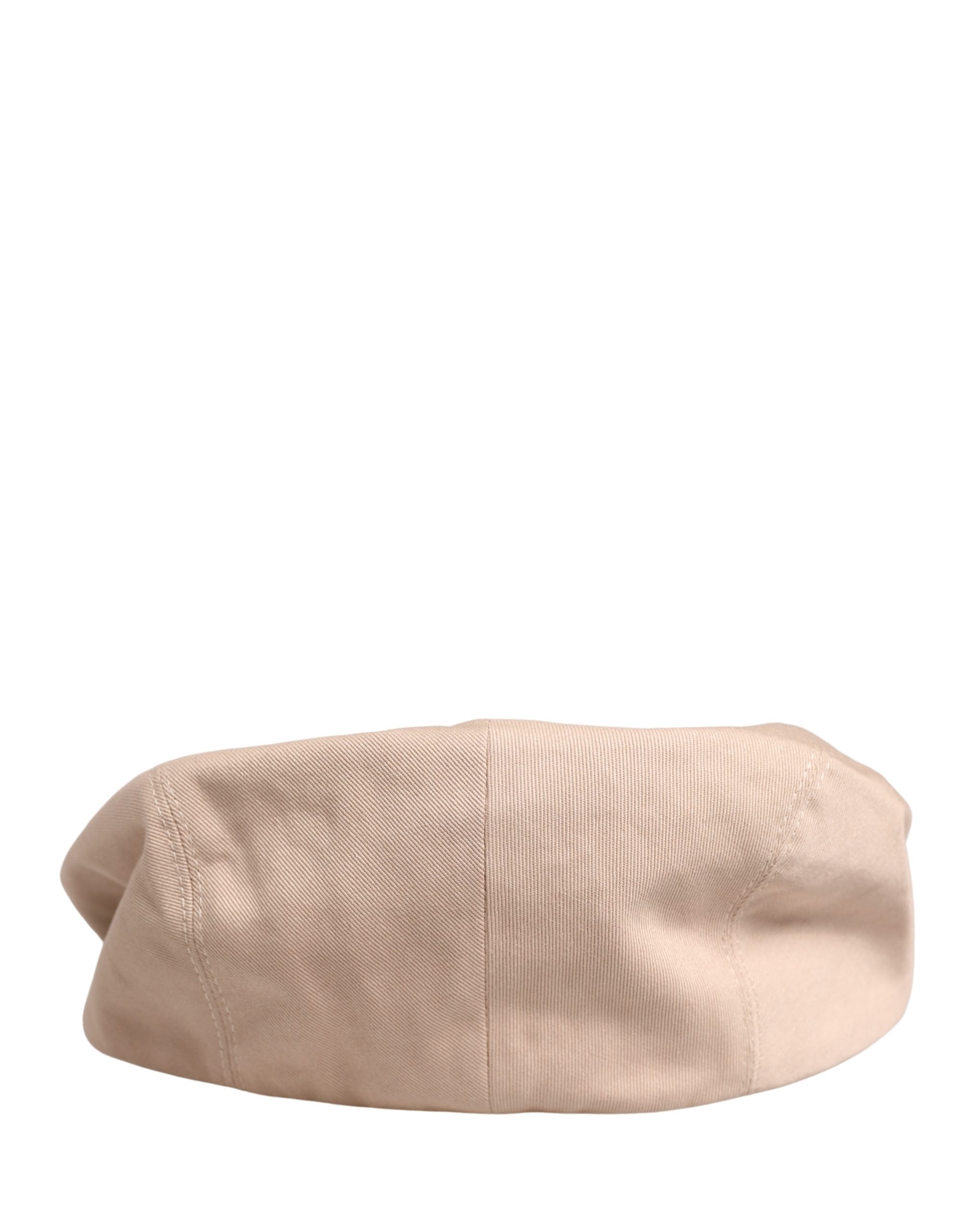 Dolce & Gabbana Men Beige Cotton Newsboy Cloth Capello Hat - Image 4