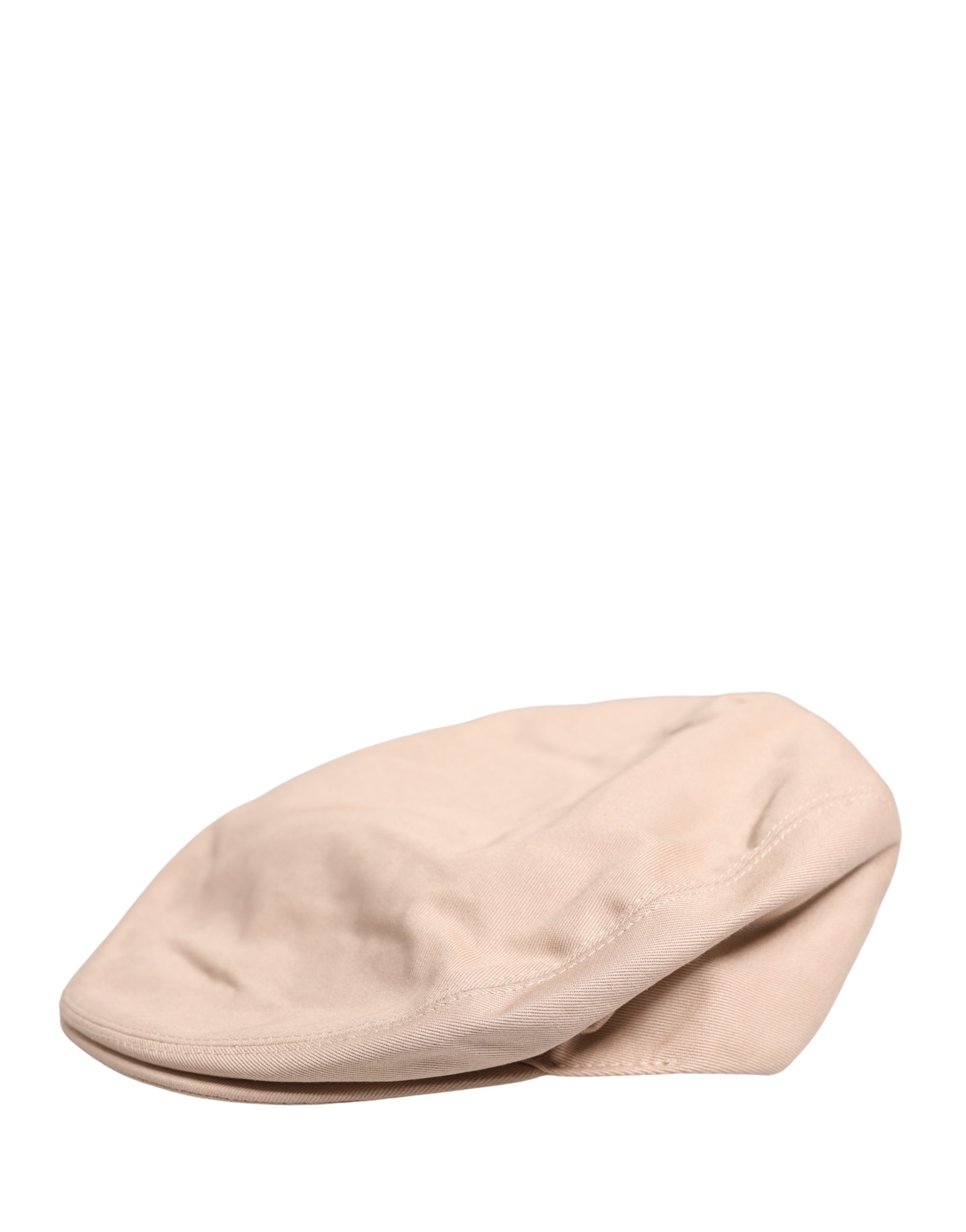 Dolce & Gabbana Men Beige Cotton Newsboy Cloth Capello Hat - Image 2