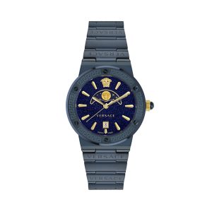 Versace Blue Stainless Steel Dress Watch