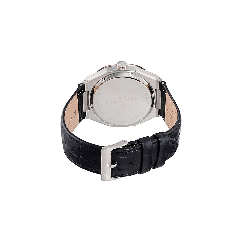 Pierre Cardin Black Leather Dress Watch - Image 3