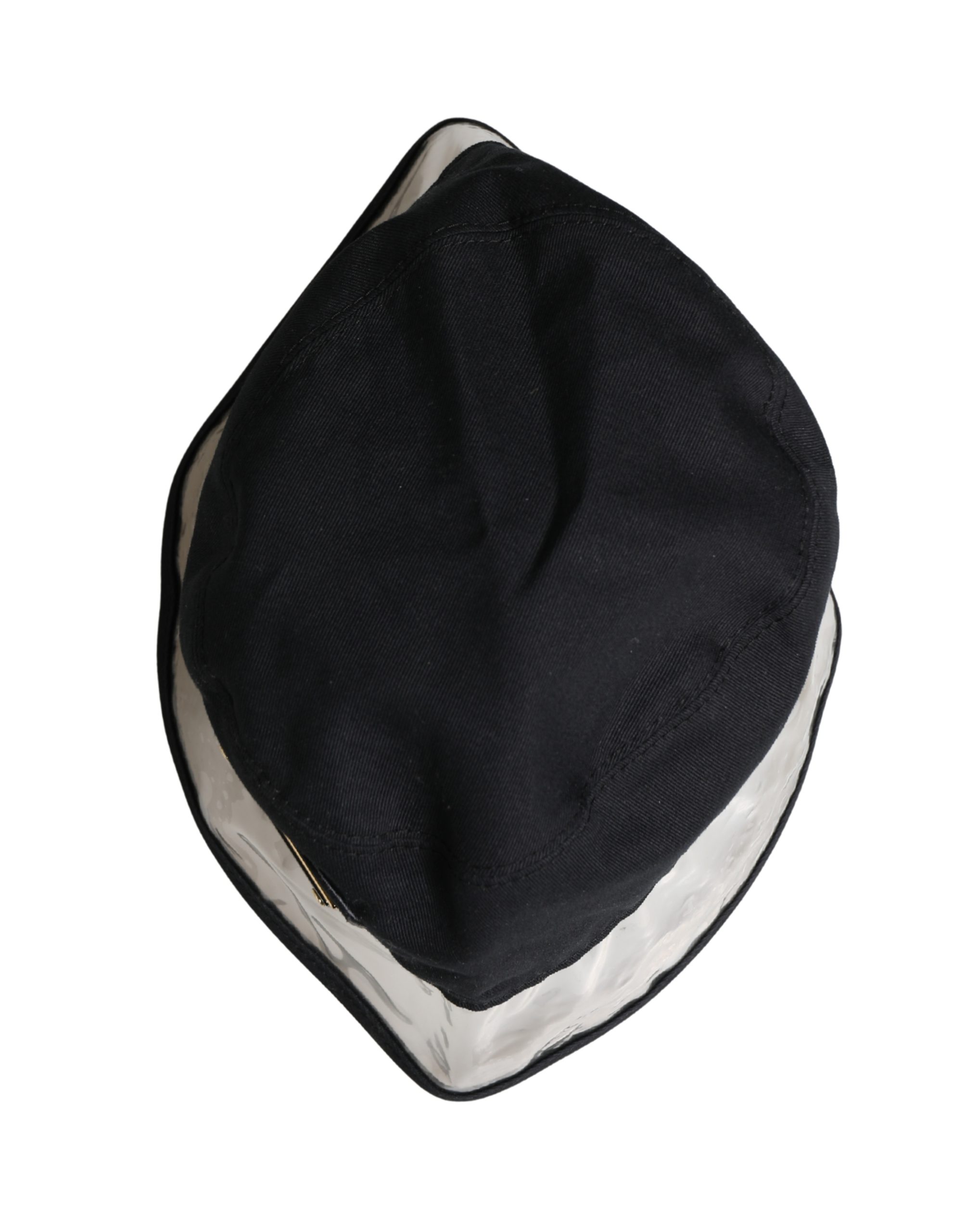 Dolce & Gabbana Black Cotton Plastic Fisherman Bucket Capello Hat - Image 6
