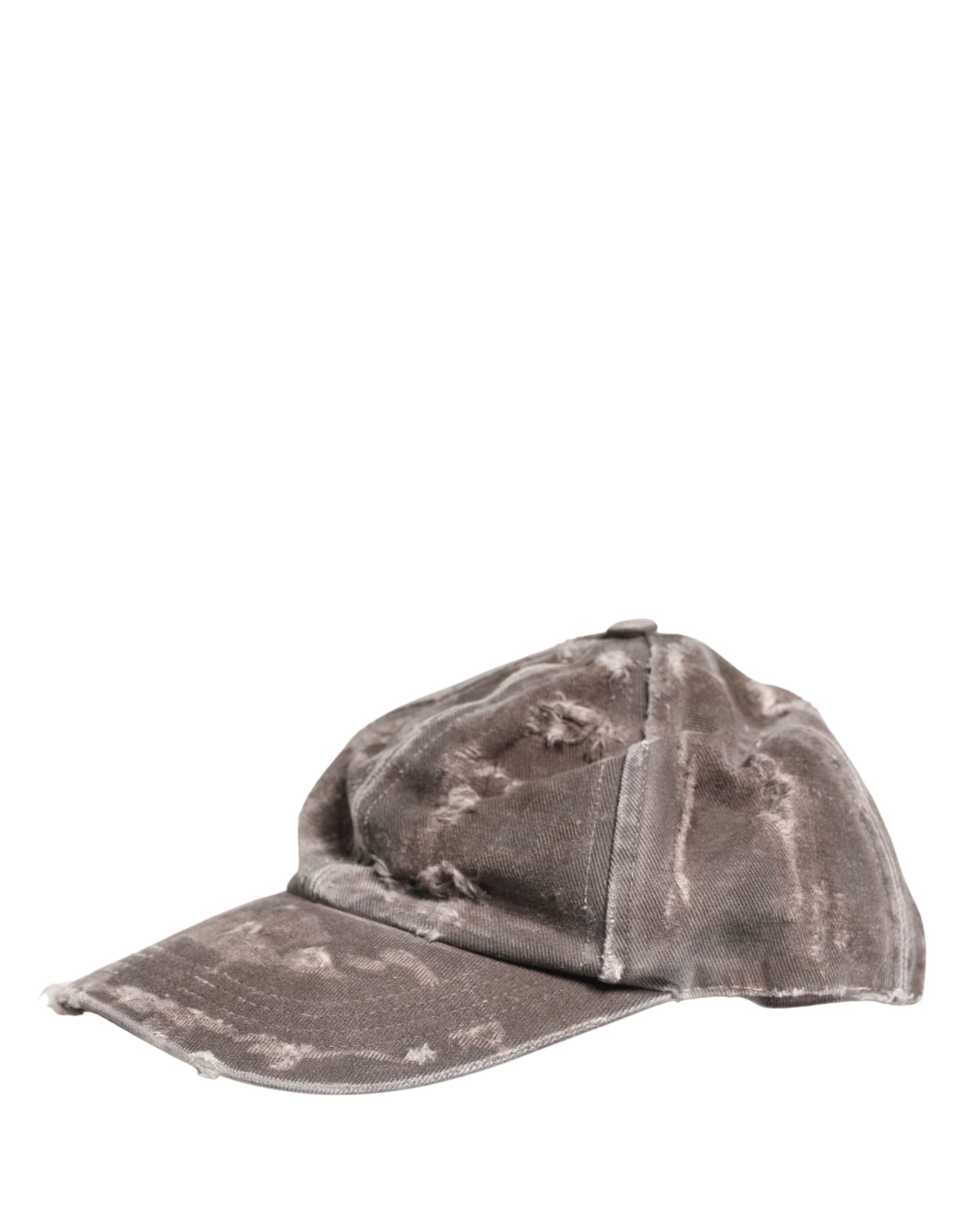 Dolce & Gabbana Men Brown Cotton Distressed Baseball Capello Hat - Image 2