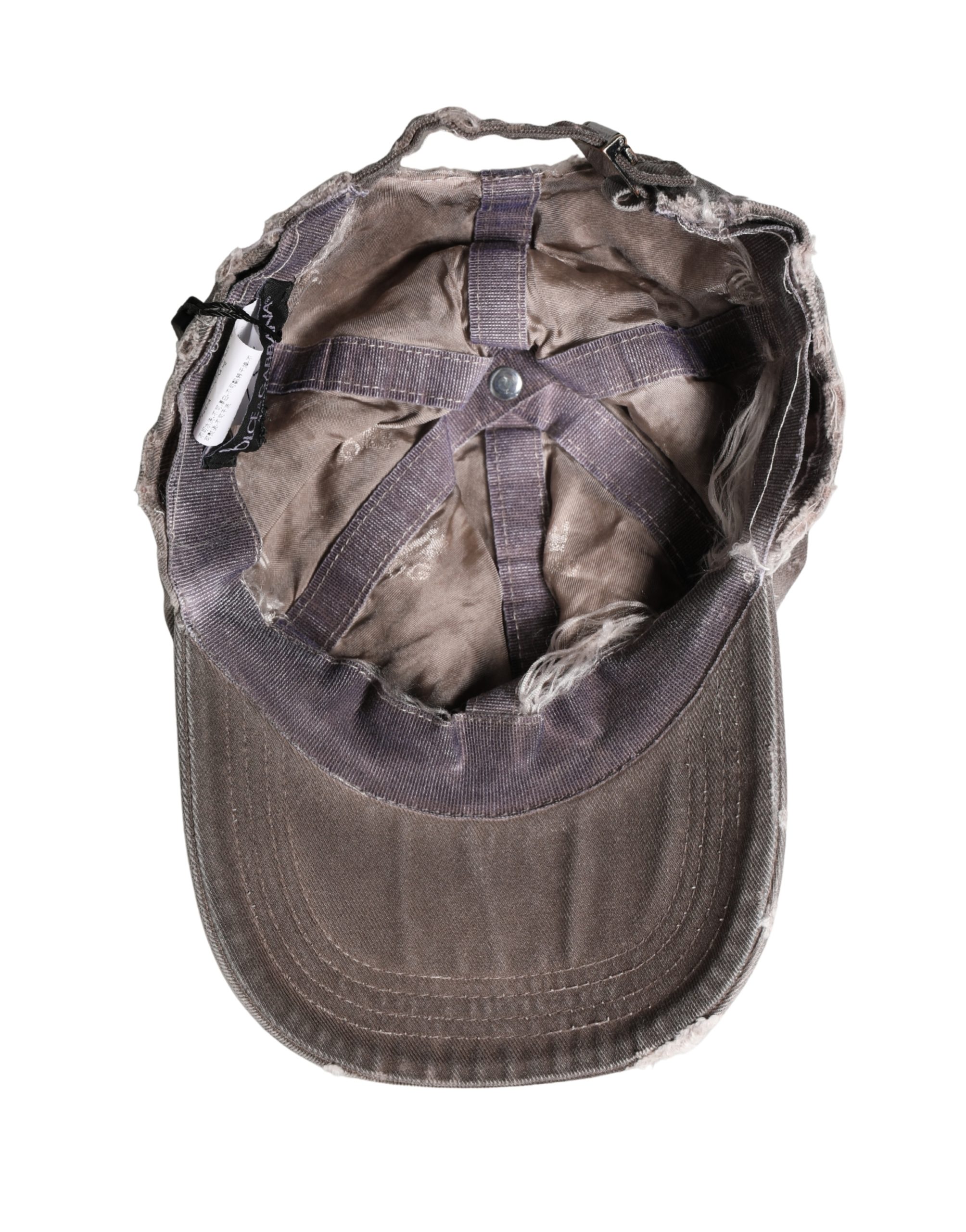 Dolce & Gabbana Men Brown Cotton Distressed Baseball Capello Hat - Image 6