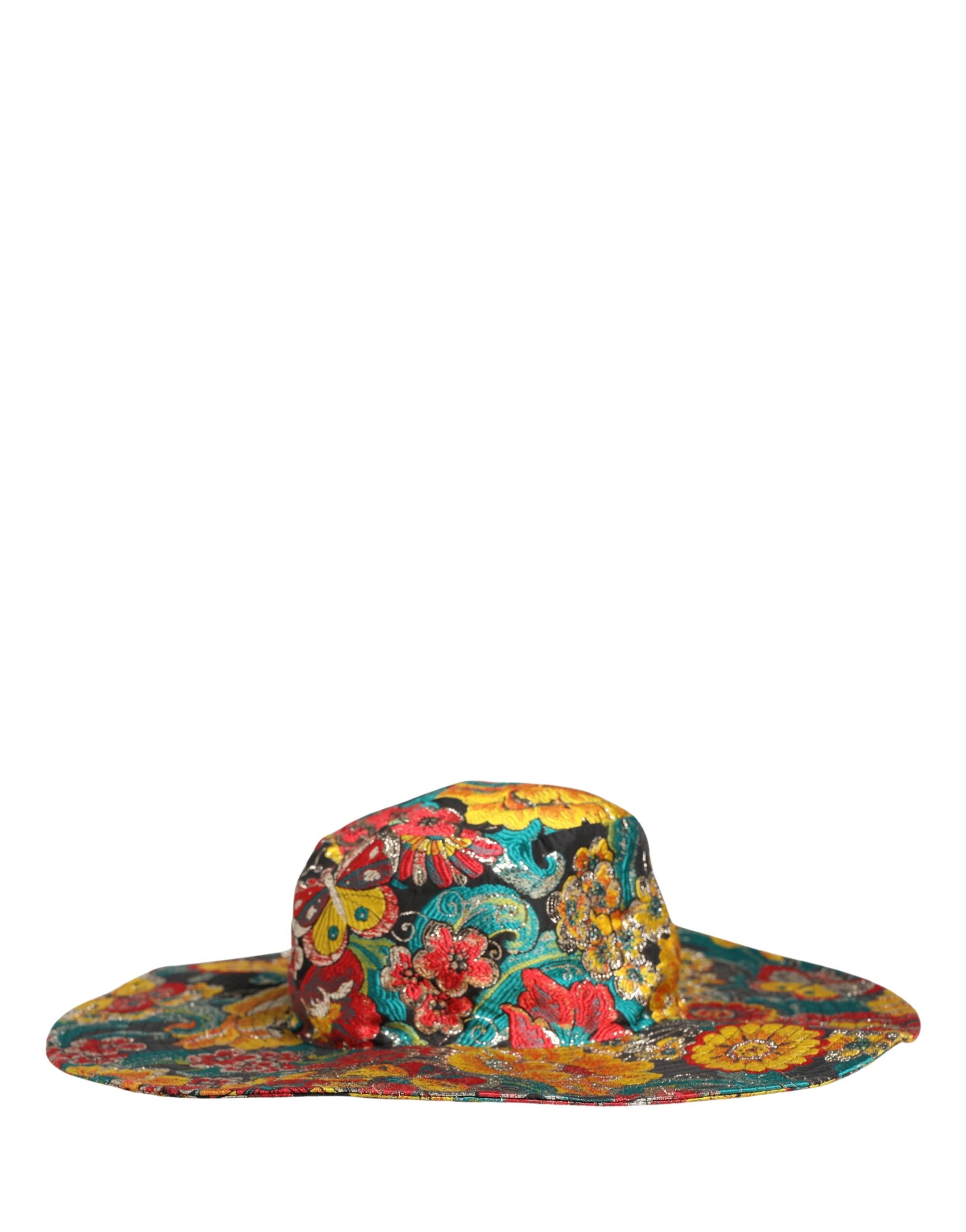 Dolce & Gabbana Men Multicolor Brocade Wide Brim Fisherman Capello Hat - Image 3